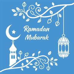 Minimal Ramadan Mubarak Banner vector-style banner