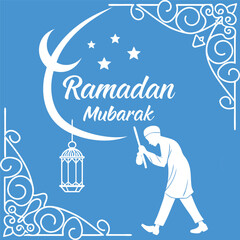 Minimal Ramadan Mubarak Banner vector-style banner
