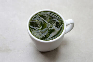 Herbal juice drink, Fresh green centella asiatica leaves or water pennywort plant or gotu kola.