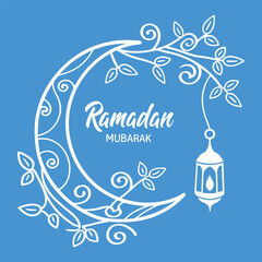 Minimal Ramadan Mubarak Banner vector-style banner