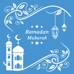 Minimal Ramadan Mubarak Banner vector-style banner