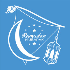 Minimal Ramadan Mubarak Banner vector-style banner