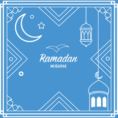Minimal Ramadan Mubarak Banner vector-style banner