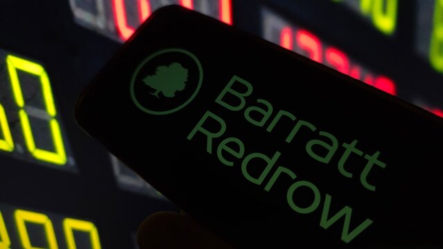 Konskie, Poland - February 20, 2025: Barratt Redrow plc company logo displayed on mobile phone