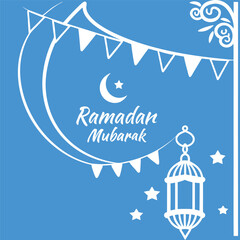 Minimal Ramadan Mubarak Banner vector-style banner