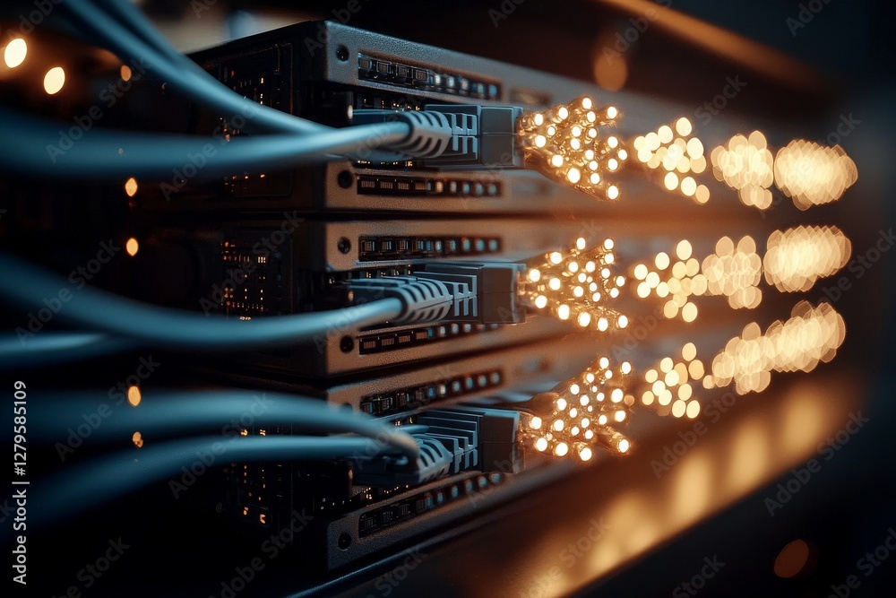 Poster network switches and ethernet cables are key components of computer and information network system t