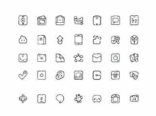 Minimalistic App Icons Set for Web Design