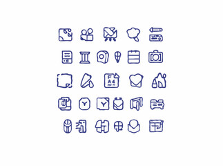 Elegant Vector Icons for User Interface in Simple Design