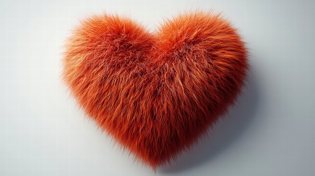 Fur Heart: A plush heart, rendered in soft, vibrant fur, radiates warmth and affection. It's a tactile representation of love, ideal for conveying sentiments of care and tenderness.