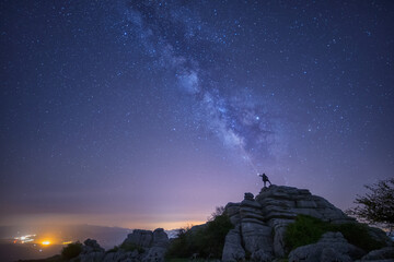 Vía lactea, cielo estrellado 