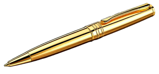 Pen ballpoint pen isolated on transparent background ballpoint business ink gold