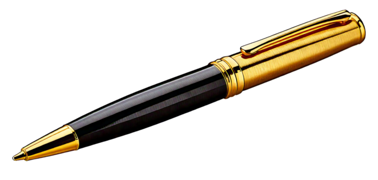 Pen ballpoint pen isolated on transparent background ballpoint business ink black