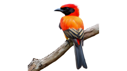 Brightly colored bird perched on a branch