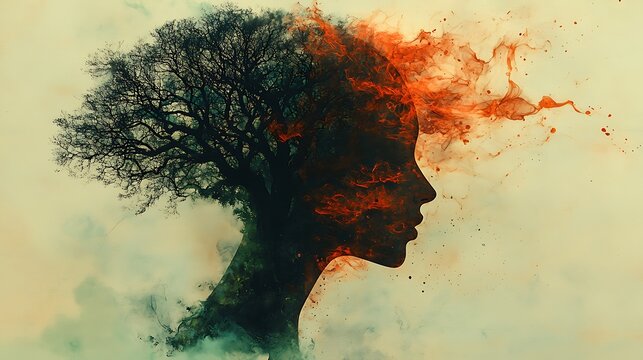 Beautiful abstract woman tree composition high resolution hd image