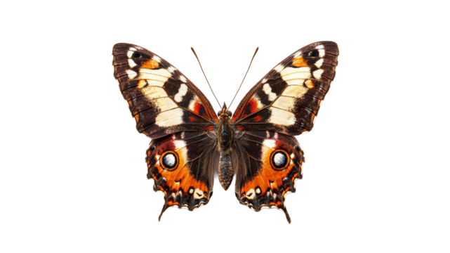 Colorful butterfly displays vibrant wing patterns