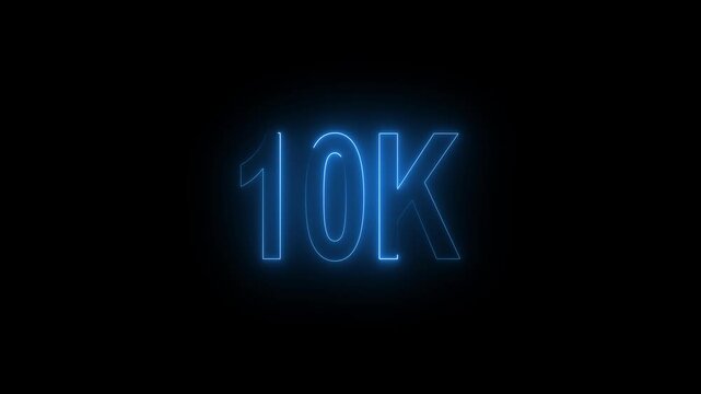 neon 10k Follower neon Text And Firework Animation Subscribers, 10k Subscription Animation Videos