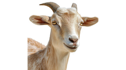 Goat portrait with friendly expression in sunlight