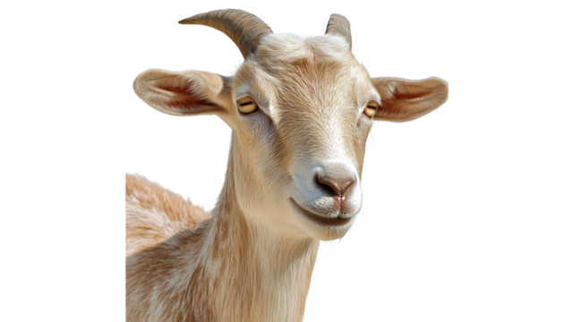 Goat portrait with friendly expression in sunlight