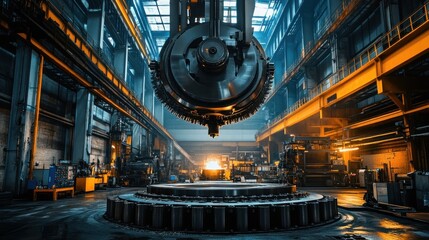Obraz premium Industrial Factory Interior: A Steel Mill's Mighty Machine