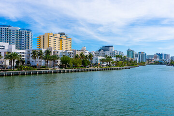Miami Beach stock photo Indian Creek scene south from 41st Street