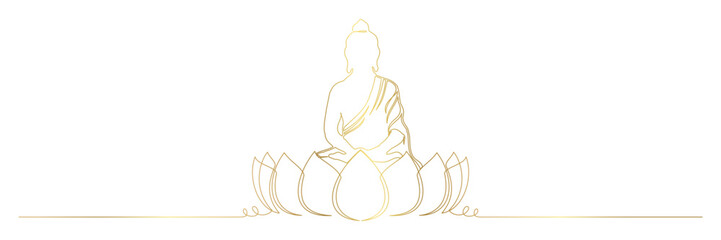 Vesak day continuous line illustration vector 6