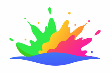 colorful splashes on white background