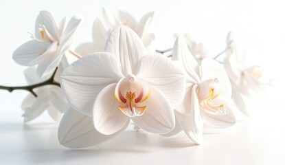 Obraz premium white orchid petals on a blurred backdrop