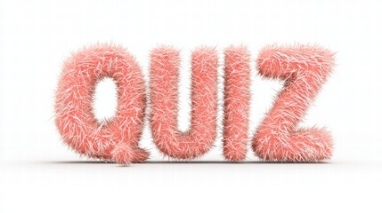 Quiz in a unique way: An appealing, plush "Quiz" text with a soft, tactile appearance, rendered to draw the viewer's eye, perfect for educational or promotional content.