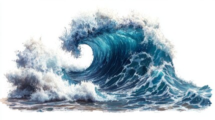 A contemporary abstract background with a blue ocean wave theme