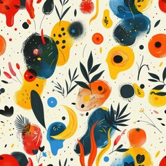 Fototapeta premium A Vibrant Abstract Floral Design Featuring an Exciting Array of Bold Colors and Textures