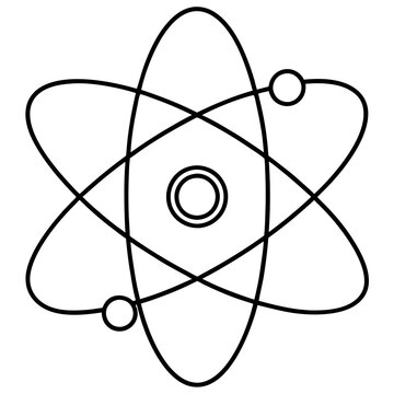 atom outline science concept clip art preview