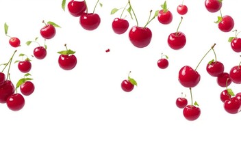 Seamless pattern with cherry berries,cherries on a white background,Fresh cherry collection isolated on white background with clipping path.png