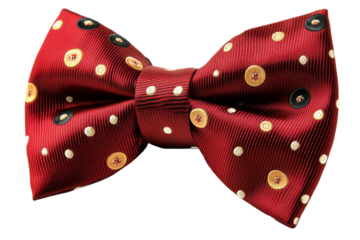 Elegant red bow tie with decorative patterns