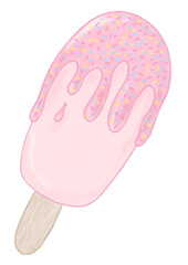 Pink sprinkle ice cream cone