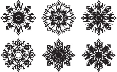 Set of elements for flat design, patterns, ornaments, mandalas. Hand drawn vector illustration