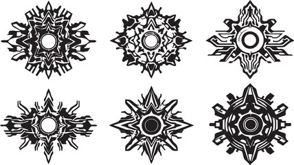 Set of elements for flat design, patterns, ornaments, mandalas. Hand drawn vector illustration