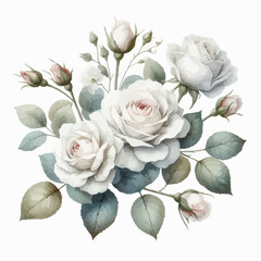 Fototapeta premium bouquet of white roses
