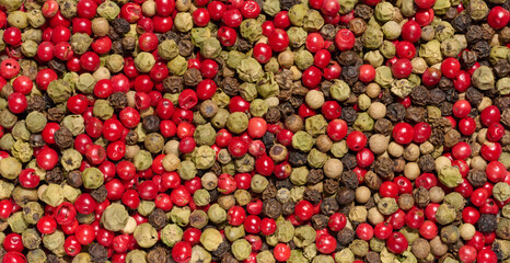 Mix of red, green and black peppercorns, hollow frame