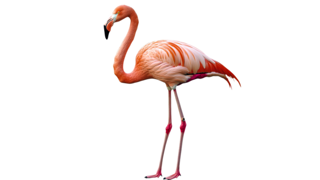 Graceful pink flamingo in bright scene