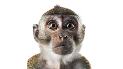 Curious monkey gazing directly at the camera