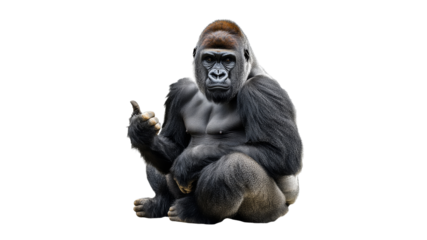 Gorilla giving a thumbs up in a relaxed pose