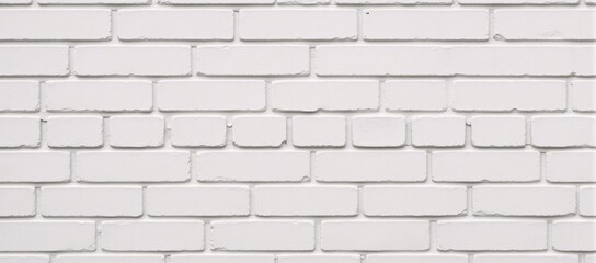 Close-up photo pristine white brick wall as textured background detail