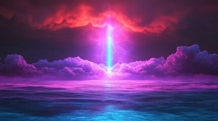 (Dynamic abstract waves with fluid shapes in a colorful digital art creation)