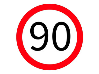 Traffic sign 90 km/h – speed limit sign for roads and construction sites