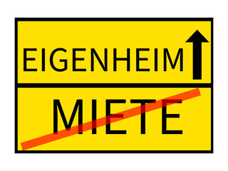 town sign with home and rental. Vector