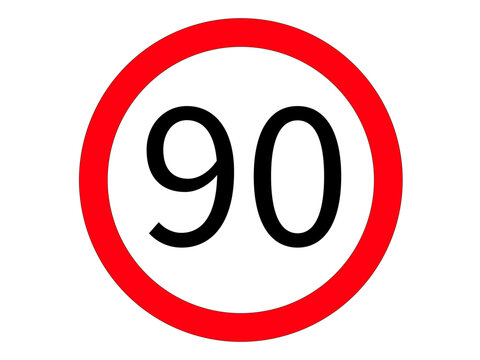 Traffic sign 90 km/h &ndash; speed limit sign for roads and construction sites