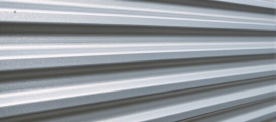 Obraz premium Corrugated Silver Steel Exterior Wall Texture Background for Construction Material Scene