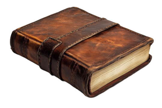 Leather bound journal resting on a flat surface
