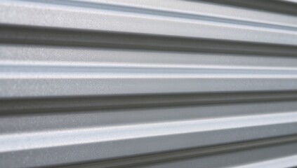 Obraz premium Corrugated Silver Steel Exterior Wall Texture Background for Construction Material Scene