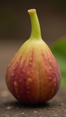 Obraz premium Close-up portrait highlighting intricate textures and patterns on fig skin